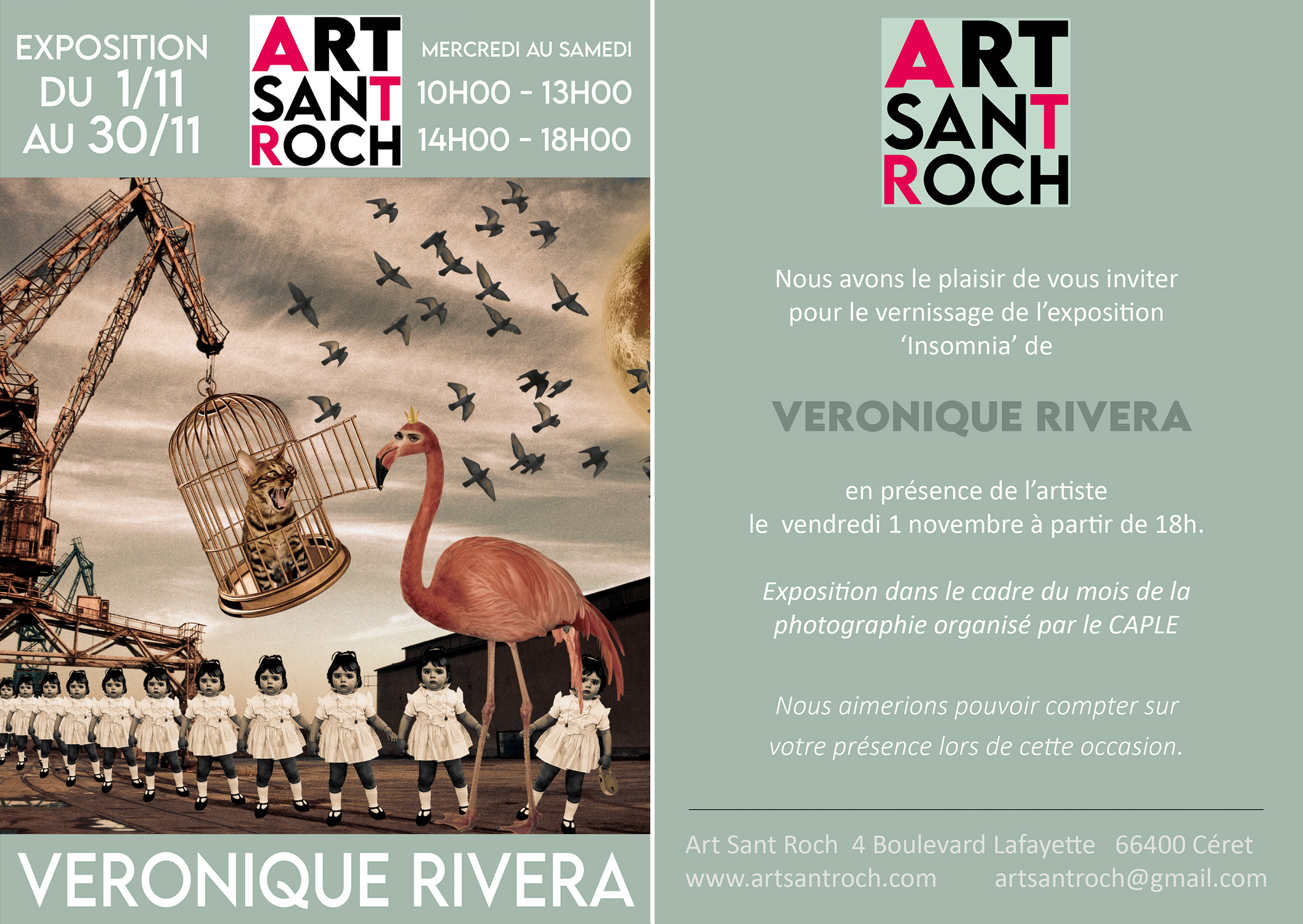 Flyer de l'expo INSOMNIA à Arts Sant Roch de Céret