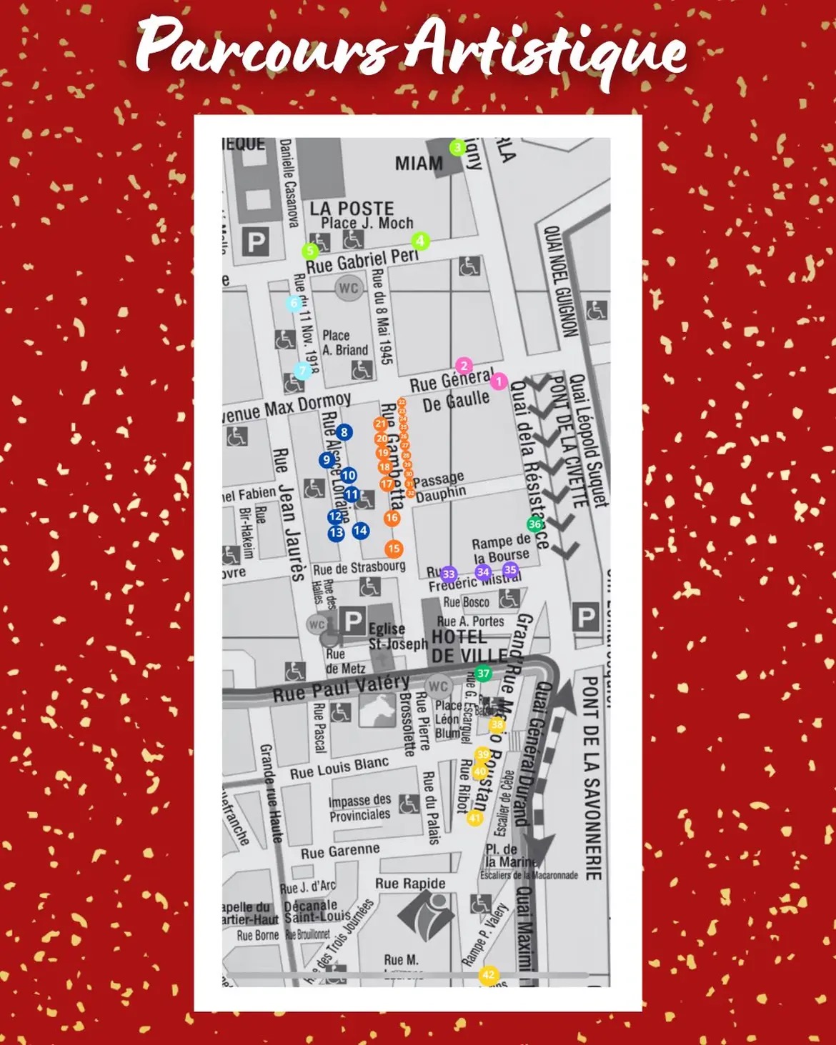 Plan de CHRISTMAS'ART DES VITRINES