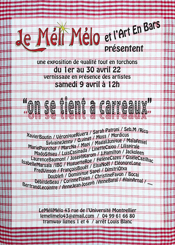 affiche pour l'exposition collective On se tient à carreaux du Méli-Mélo
