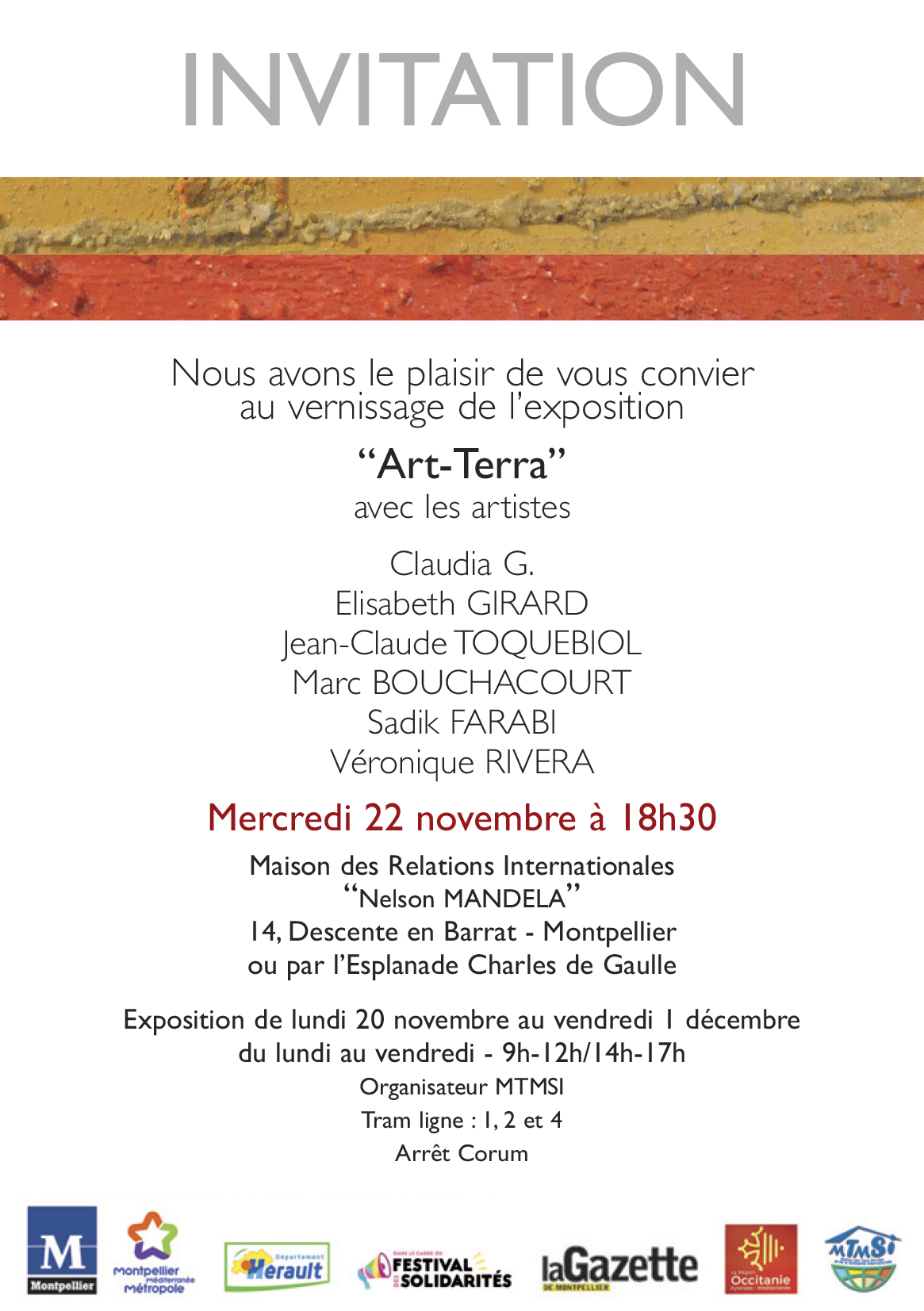 Invitation de l'exposition ART TERRA