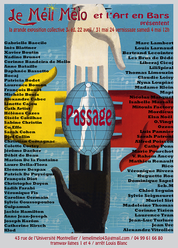 affiche de l'exposition PASSAGE au Méli-Mélo