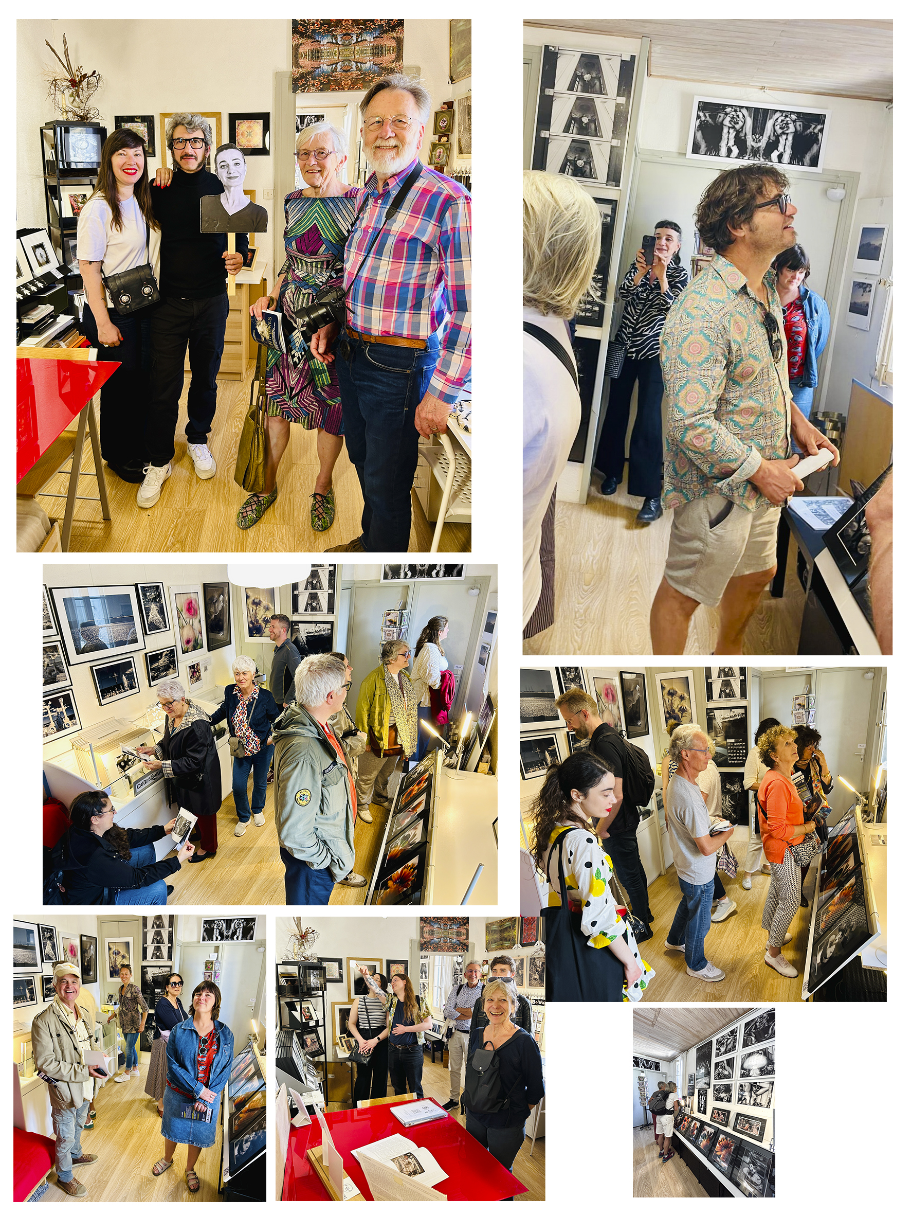 Visiteurs à l'atelier de Véronique rivera lors du 36e parcours d'atelier d'artistes Les Briscarts