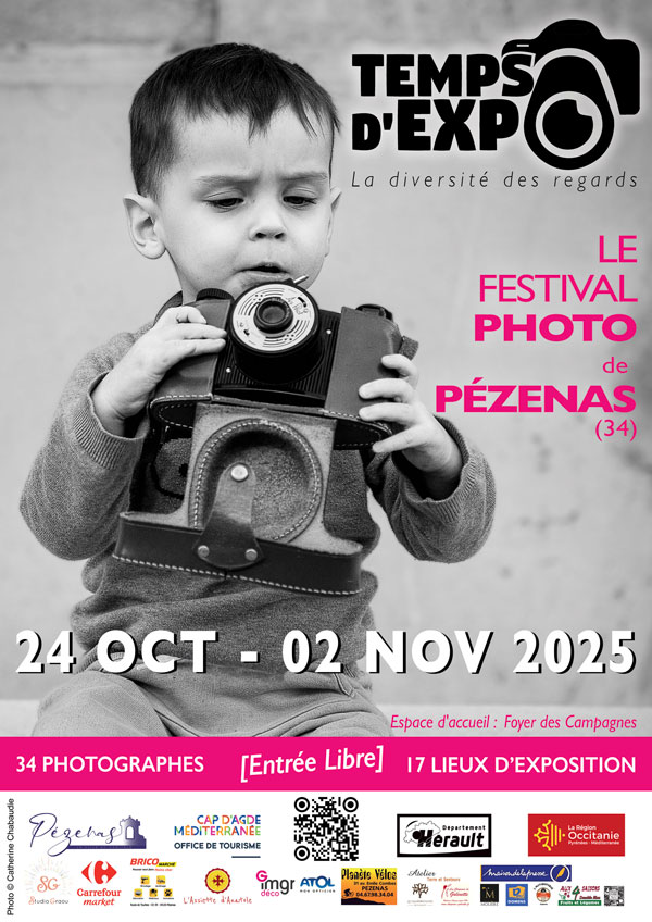 Affiche TEMPS D'EXPO 2025 festival photo à Pézénas