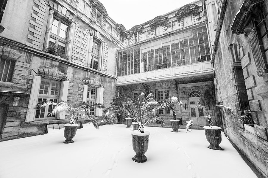 Montpellier sous la neige, Hôtel de Castries - 28 février 2018